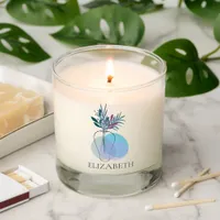 Abstract Floral Flower Scented Candle