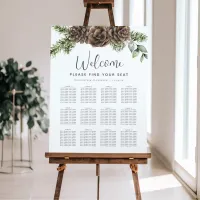 Rustic Pine Cone Winter Wedding Seating Chart