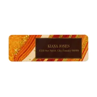 Abstract Agate Wedding V1 Hot Orange ID827 Label