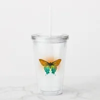 Iridescent Butterfly Acrylic Tumbler