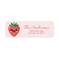 Kawai Strawberry Return Address Label