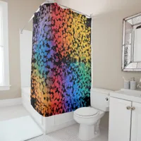 Multicolored Dotted Design  Shower Curtain