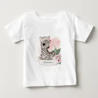 *~* Baby Zebra Name Nursery Jungle Sweet Girl  Baby T-Shirt