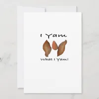 I Yam What I Yam Comical Cute Karma Lighthearted Holiday Card