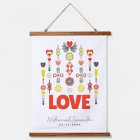 LOVE Cute Minimalist Anniversary  Hanging Tapestry