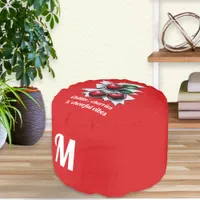 Chillin', Cherries 'n' Cheerful Vibes Modern Red Pouf