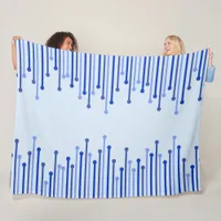 Modern stripe pattern on pale blue  fleece blanket