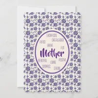 Vintage Floral Mother's Day Brunch Blue & Purple Invitation