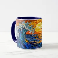 Oceanic Coastal Ocean Waves Sunset   Mug