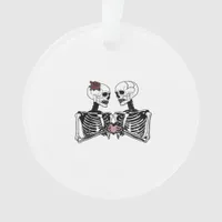 Romantic Skeleton Couple Gothic With Heart Hands Ornament