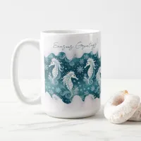 Coastal Christmas Seahorse & Snowflakes #13 ID1009 Coffee Mug