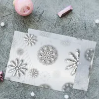 Elegant Paper Cut Winter Snowflakes On Silver Envelope