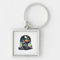 Cottagecore And Aesthetic Goblincore Mushroom Fair Keychain