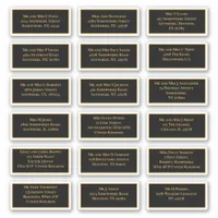 18 Individual Recipient Name Address Gold Black Sticker