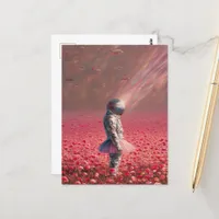 Explorer in the Flowers With Flying Fish Postcard