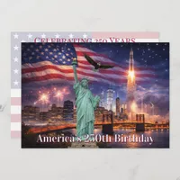 4th of July USA 250th Statue of Liberty Rocket Invitation