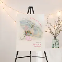 Umbrella Floral Pink Boots Baby Sprinkle Welcome Foam Board