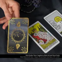 Dark Zodiac Tarot: Sagittarius Black & Gold Tarot Cards