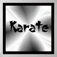 Faux Silver Metallic Karate Poster