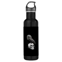 Crow, F-Caw-F Funny Bird Moon Gothic Adult Humor C Stainless Steel Water Bottle
