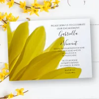 Yellow Daisy Flower Petals Engagement Party Invitation