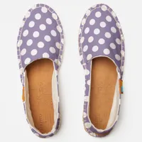 Cool Summer Purple White Polka Dots Patterned Espadrilles