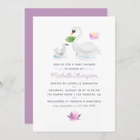 Swan Watercolor Baby Shower invitation