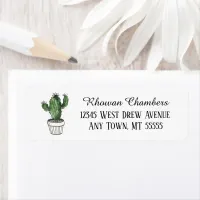 Cactus In A Pot Return Address Label