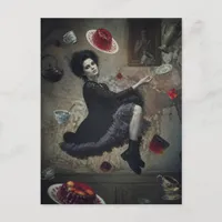 Surreal Woman and the Floating Desserts Postcard