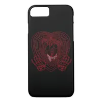 Crying Heart In Red Skeleton Hands Hearts Modern  iPhone 8/7 Case