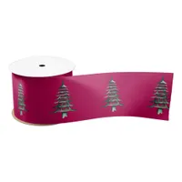 Red green Pagoda Christmas Tree  Satin Ribbon