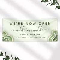 Emerald Green Glitter Agate Geode Luxe Business Banner