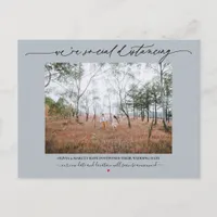 Social Distancing Wedding Postponement Dusty Blue Postcard