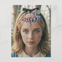 Alice Mushrooms Glitch Postcard