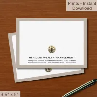 Downloadable Gold Logo Business Note Cards