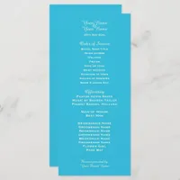 Aqua Blue Wedding Program