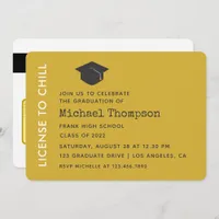 Black and Gold Graduation Party VIP Pass Invitation