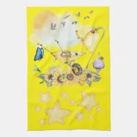 Cute Watercolor Cottagecore Yellow on yellow | Kitchen Towel