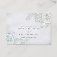 Vintage Ice Blue and White Roses Business Card