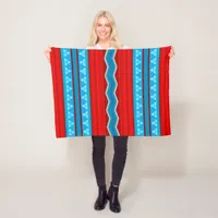 Southwest River Canyon Red and Turquoise Small Fleece Blanket