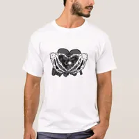 Sunand One Skeleton Heart Hands Unique Expression T-Shirt