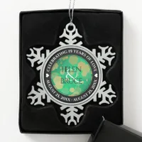 Elegant 19th Jade Wedding Anniversary Celebration Snowflake Pewter Christmas Ornament