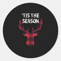 Tis The Season Funny Christmas Buck Deer Men Classic Round Sticker