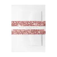 Marble Glitter Wedding Rose Gold V3 ID644 Invitation Belly Band