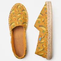 Orange Chillis Cactus Tacos Mexican Food Pattern Espadrilles