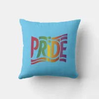 Rainbow Pride Typographic - Bold LGBTQ+ Statement Throw Pillow