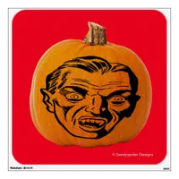 Jack o' Lantern Vampire Face, Halloween Pumpkin Wall Decal