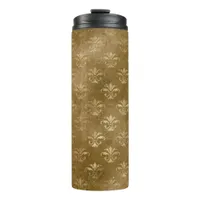 Iridescent Gold Damask Thermal Tumbler