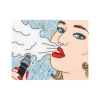 Retro Style Vaping Lady   Metal Print