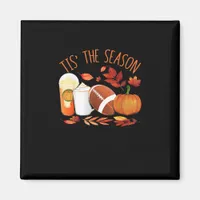 Tis The Season Football Pumpkin Thanksgiving Athle Magnet